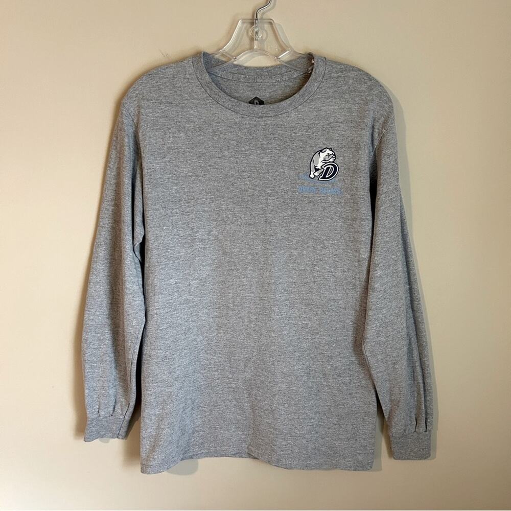 Drake University Relays Gray Long Sleeve Cotton Crewneck T-Shirt Size Small